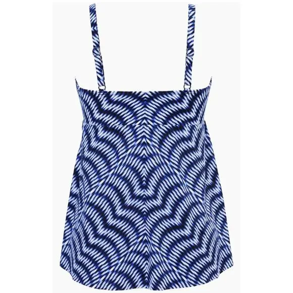 MIRACLESUIT Size 14 Hypnotique Kami Tankini Top Blue White Swimwear Slimming NEW - Picture 4 of 6